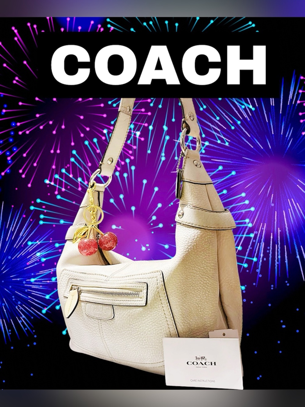 Vintage style Coach soho Shoulder Bag Cream soft Leather - Picture 5 of 17
